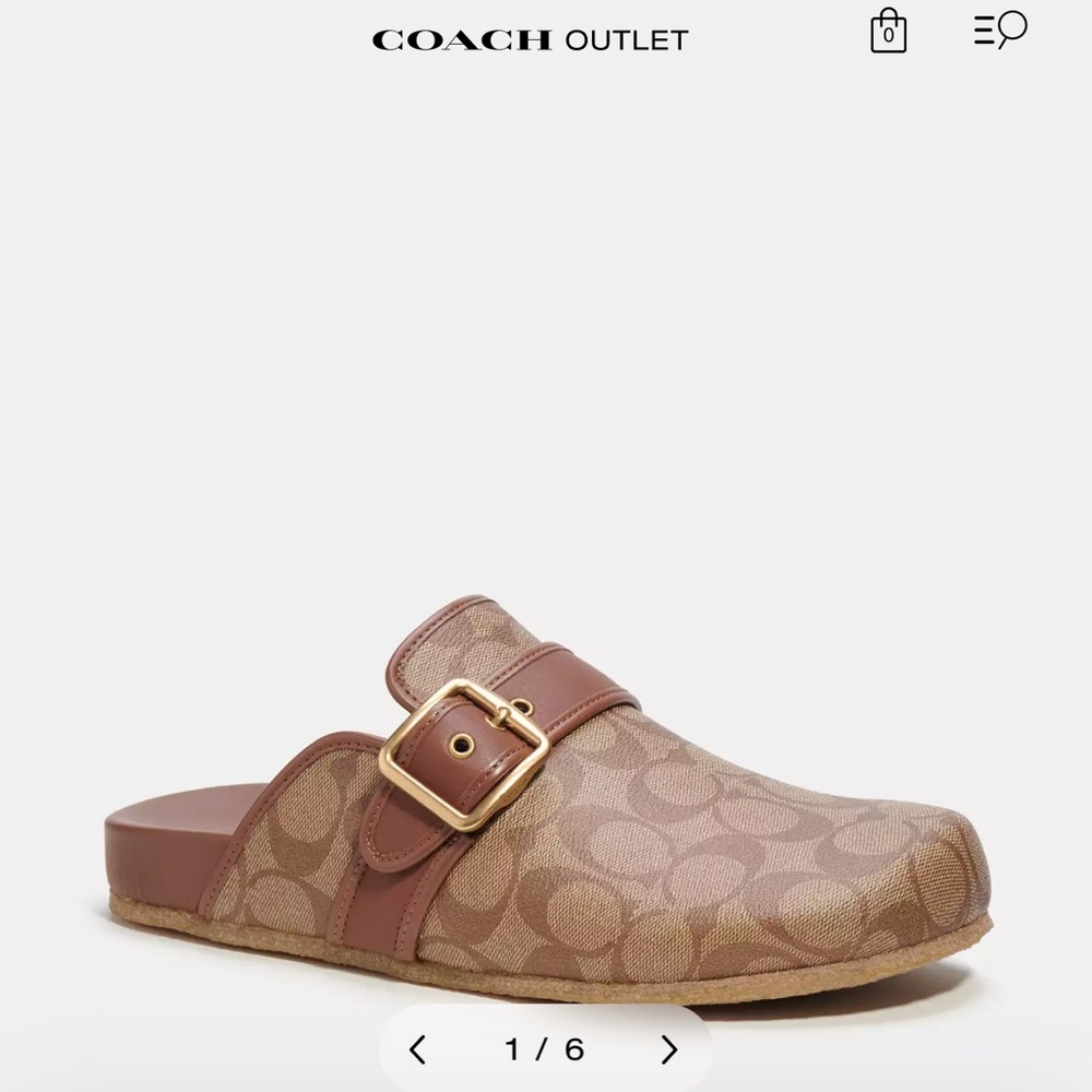 Coach Brown Signature Pattern Clogs - Picture 2 of 11